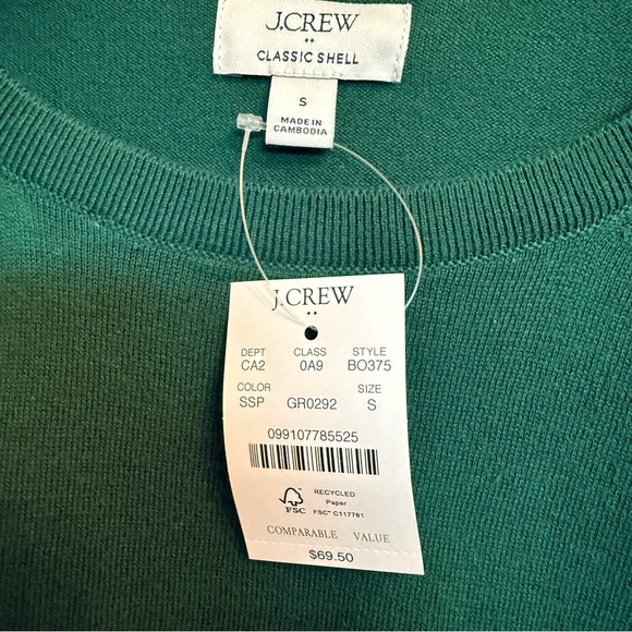 J. Crew Factory Women's Green Button-Up Cardigan and Matching Shell Sweater Set - Picture 5 of 6